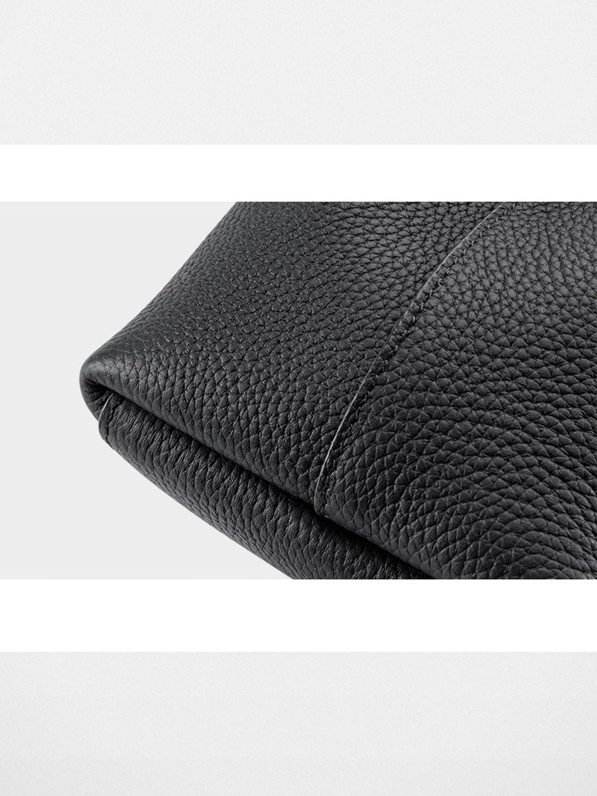 HONGU Cowhide Crossbody Bucket Bag in Black - Detail