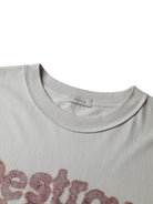 D5ove Vintage Peace Puppy Print T Shirt in White - Detail