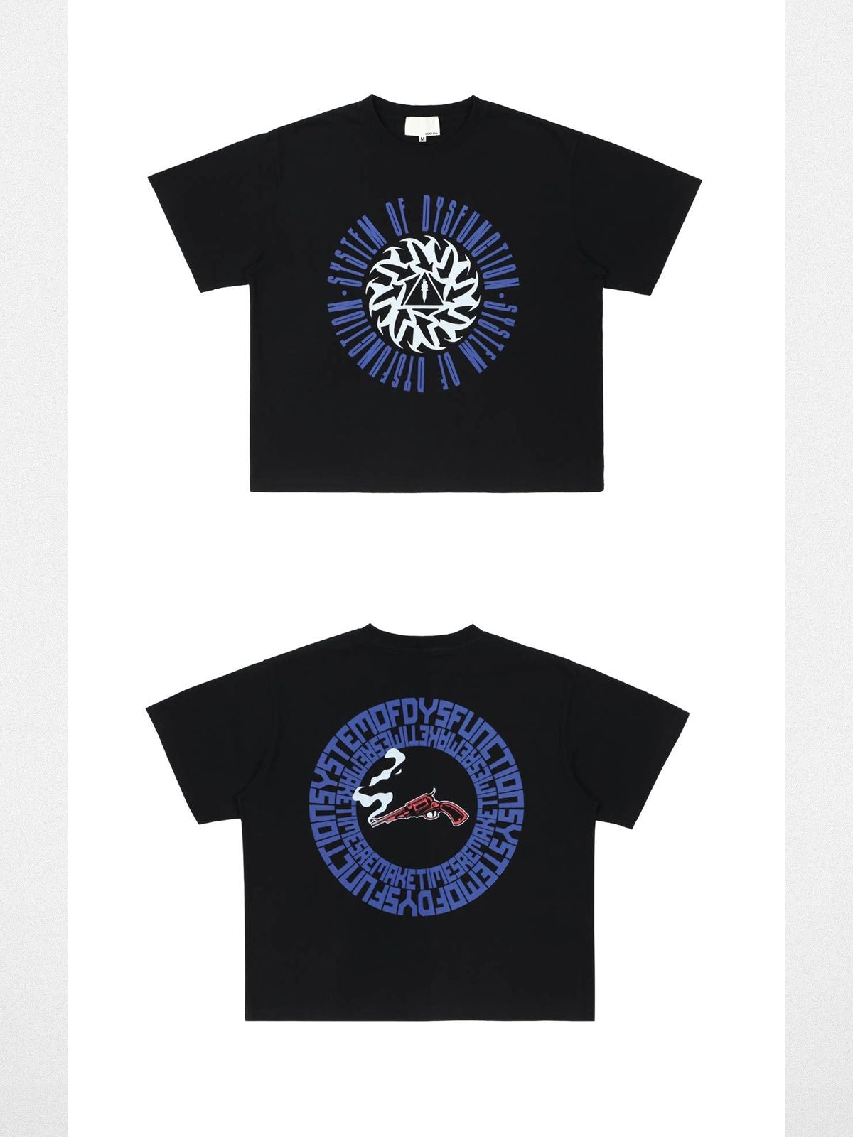SOD Graphic Print Cotton Boxy T Shirt in Black