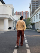 TRIANGLE PROJECT Ribbed Cotton Henley Sweatshirt in White - On Male Model