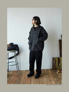 USAGE Heavyweight Canvas Hunting Jacket in Gray - On Male Model