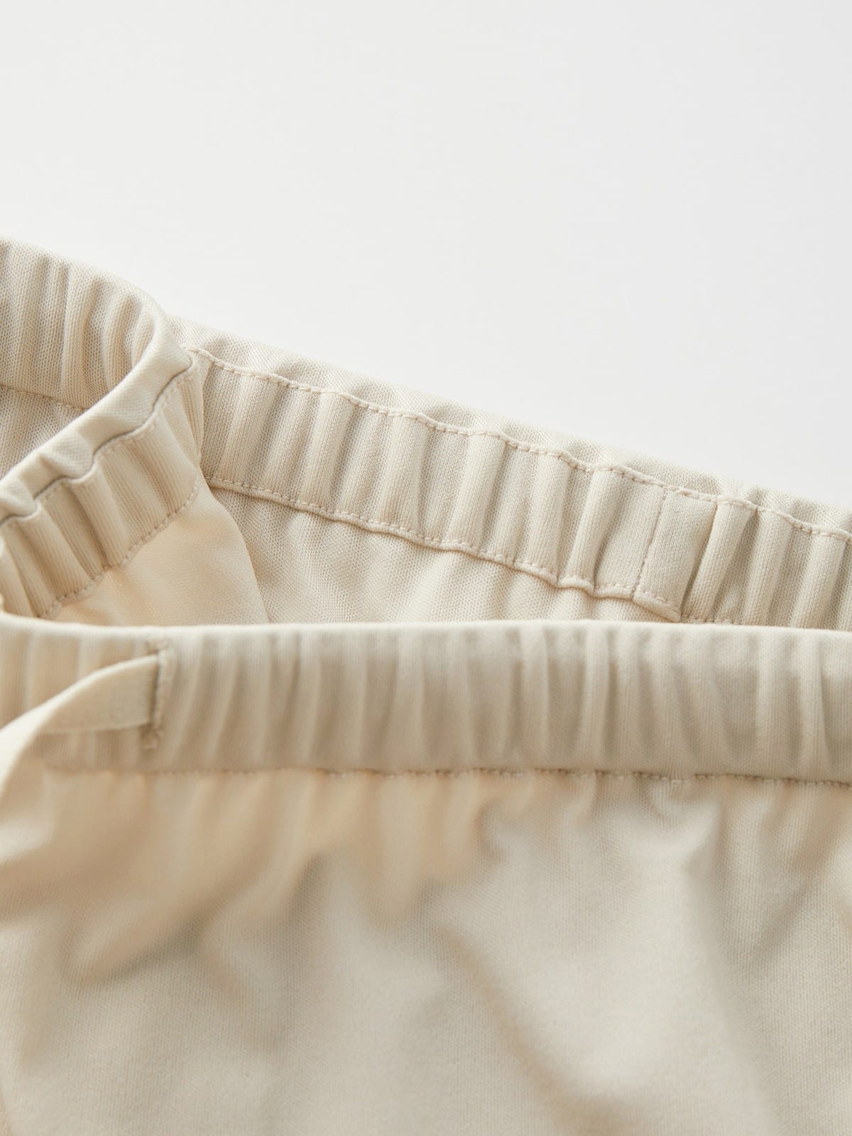 TEASEL Wide Leg Pull On Trousers in Cream - Detail