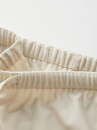 TEASEL Wide Leg Pull On Trousers in Cream - Detail