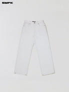 SMFK Washed Wide Leg Denim Jeans in White