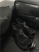 JCAESAR STUDIO Horsehair Platform Derby Shoes in Black - Lifestyle