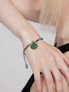 BLACKHEAD Double Layer Cat Charm Bracelet in Silver - On Female Model