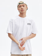 MEDM Cooling Cotton Blend T Shirt in White - On Male Model