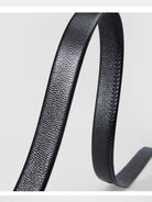 HONGU Top Grain Leather Automatic Belt Strap in Black - Detail