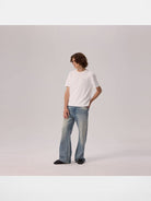AFterTaste Small Crew Neck T Shirt in White - On Male Model