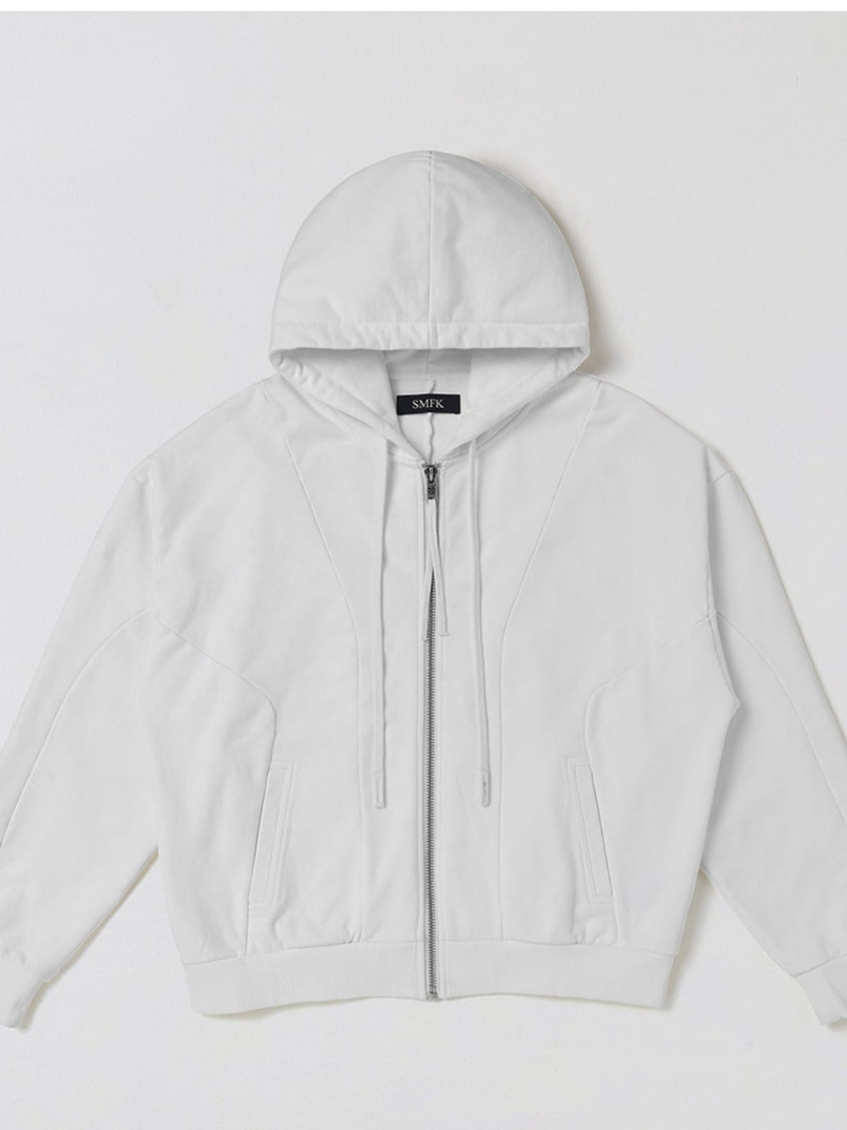 SMFK Oversized Zip Up Cotton Hoodie in Gray