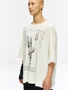D5ove Mew York Graphic Hemp Blend T Shirt in White - On Male Model