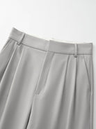 TEASEL Washable Wool Blend Cropped Trousers in Gray - Detail