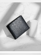 HONGU Patchwork Leather Bifold Wallet in 【即发】 经典压纹-横款 - Lifestyle