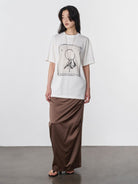 Random Piece Key Graphic Cotton T Shirt in White - On Female Model