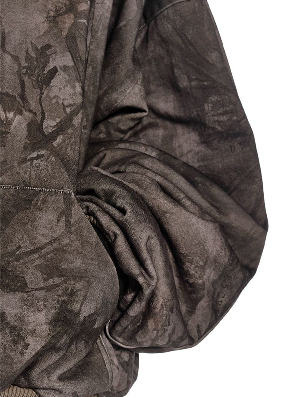 D5ove Distressed Forest Camo Hoodie in Gray - On Model