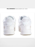 KILLWINNER White Distressed Denim Low Top Sneakers in White