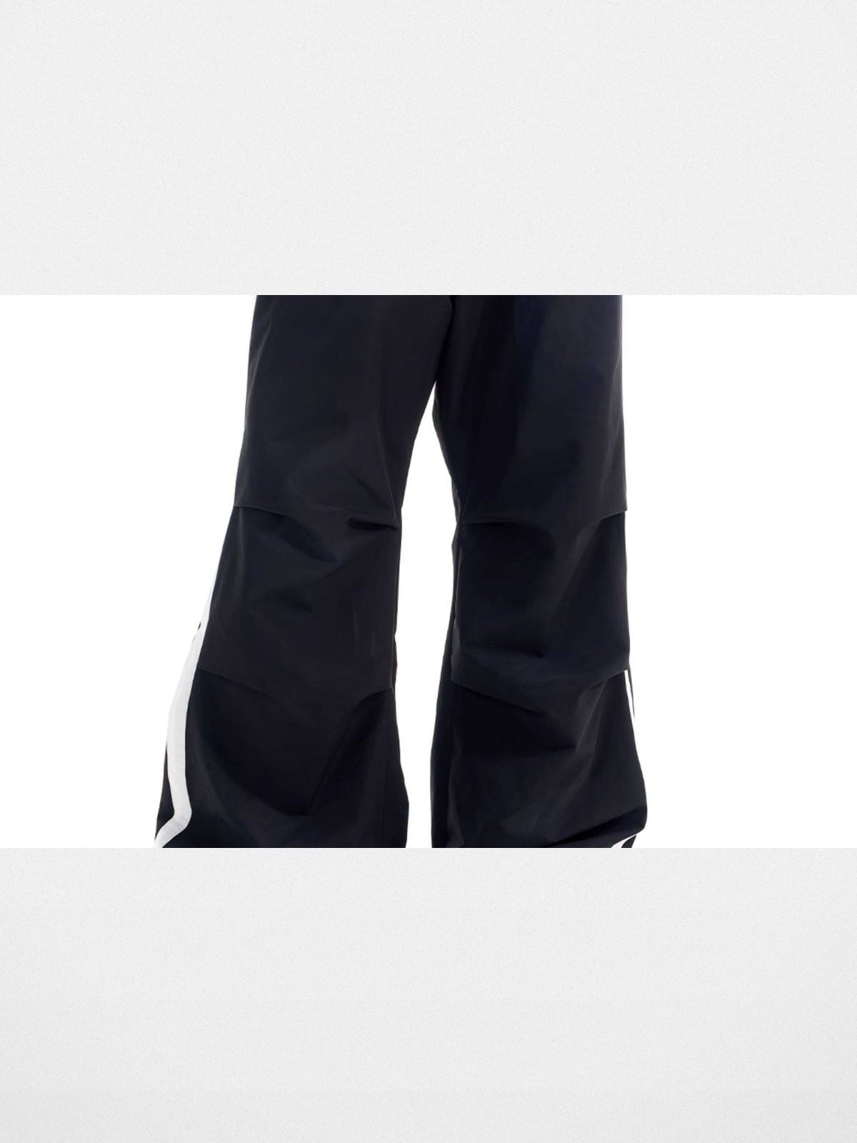 BLINDNOPLAN Striped Pleated Track Pants in Black - On Model