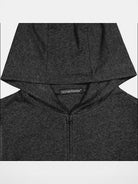 FaxCopyExpress Soft Cotton Blend Zip Up Hoodie in Gray - Detail