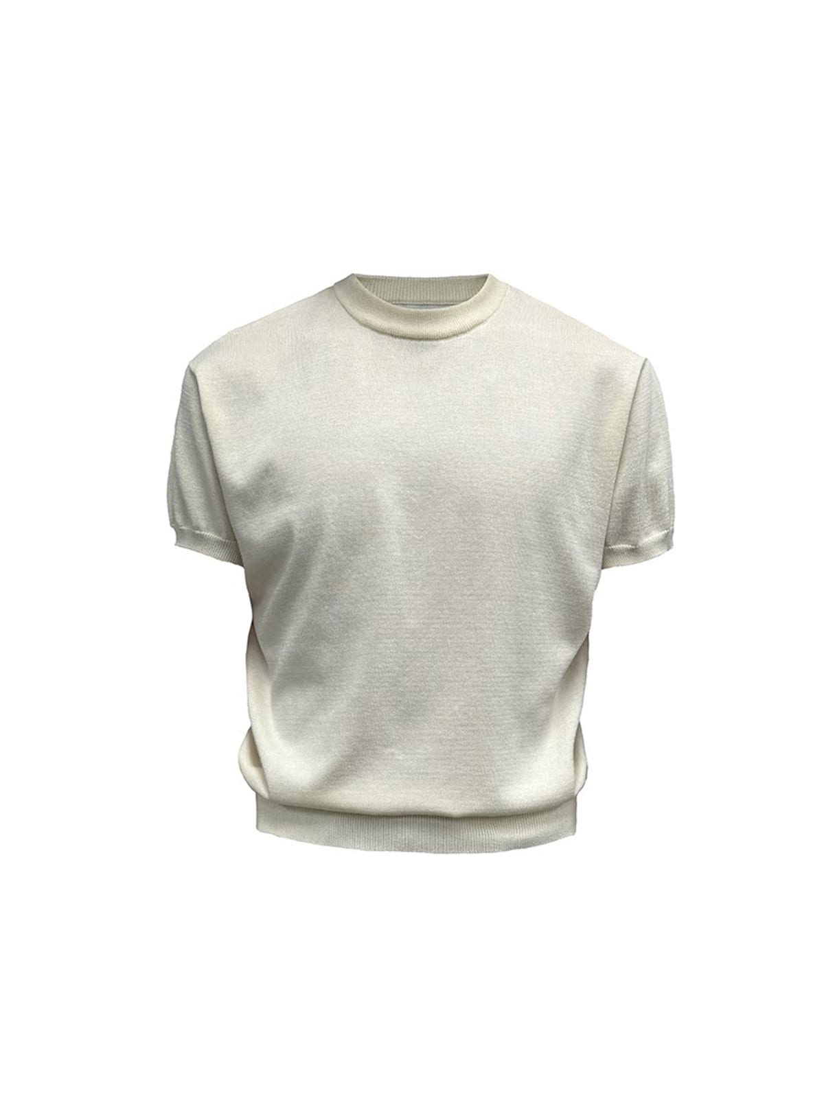 JCAESAR STUDIO Ice Silk Ribbed Hem T Shirt in White