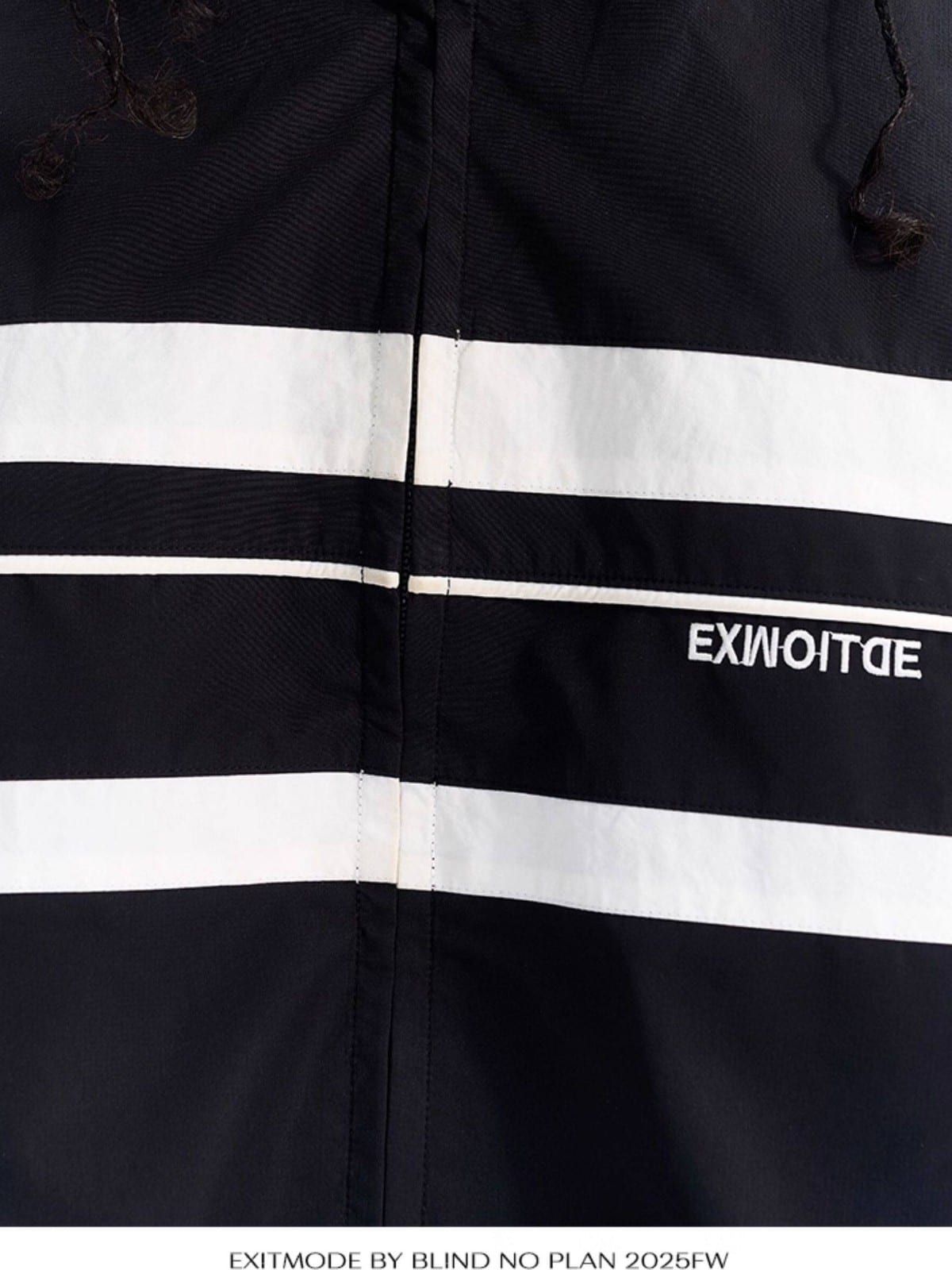 BLINDNOPLAN Color Blocked Zip Up Track Jacket in Black - Detail