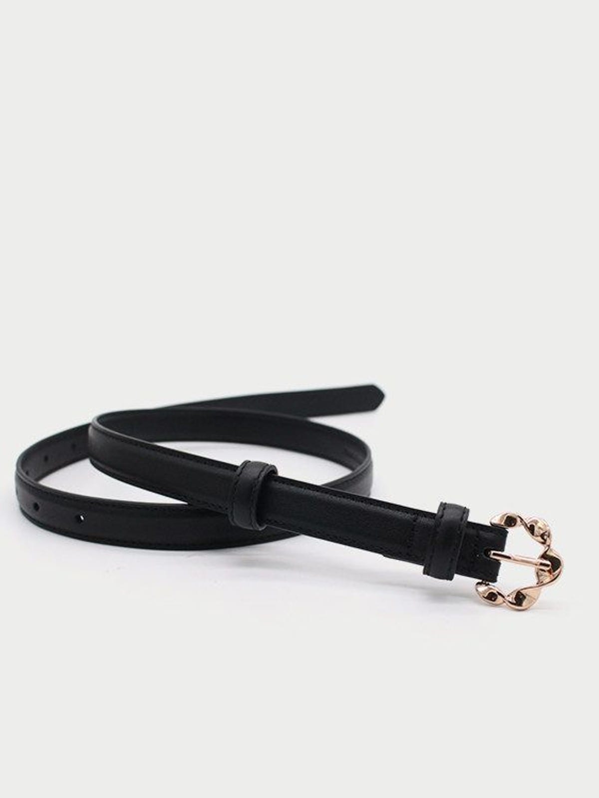 PANLULUPAN Cowhide Leather Pin Buckle Belt in Black