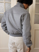 Retro 21 3M Thinsulate Wool MA 1 Jacket in Gray - On Male Model