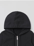 SMFK Cotton Blend Slim Zip Up Hoodie in Black - Detail