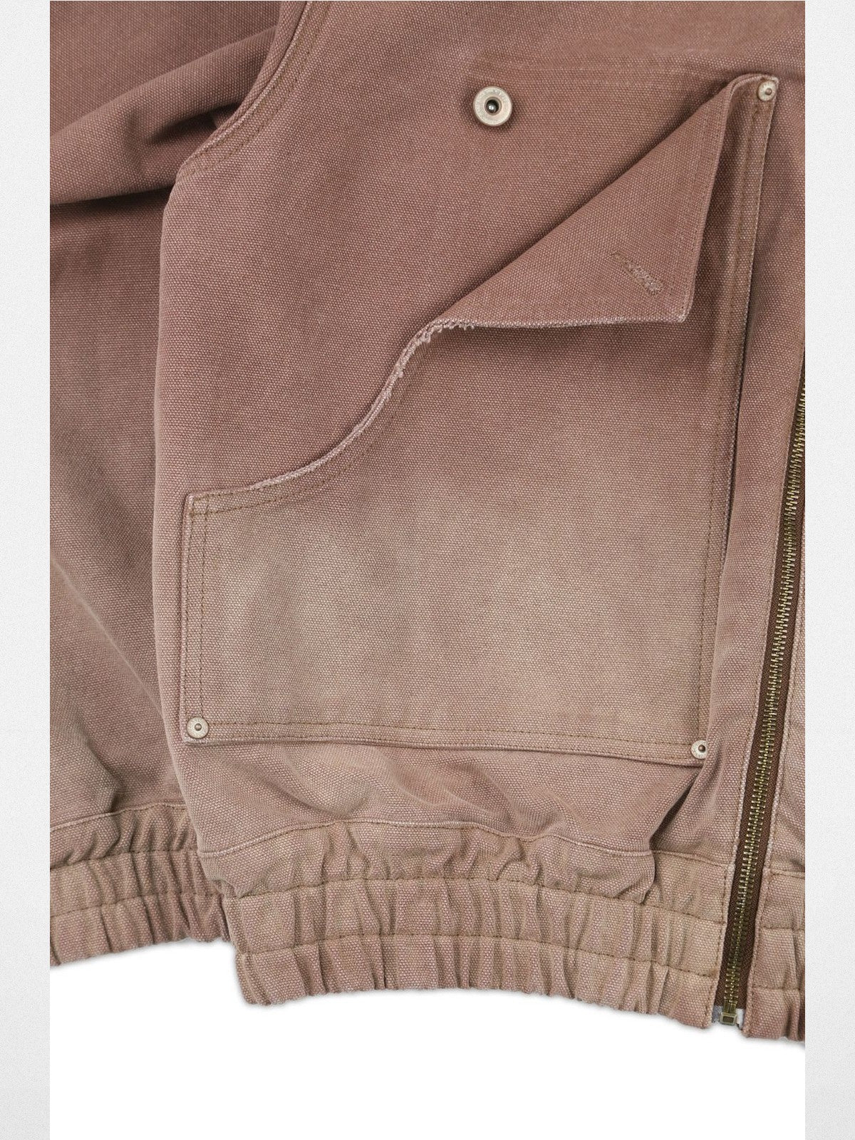 SOD Online Store Distressed Cotton Lumberjack Jacket in Red - Detail