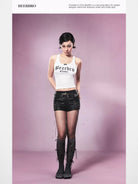 BeerBro Sequin Logo Bow Camisole in White - On Female Model