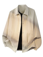 MEDM Collared Snap Front Jacket in Beige