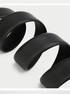 HONGU Cowhide Leather Automatic Buckle Belt in Black