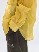 SIMPLE PROJECT Sheer Cotton Blend Organza Shirt in Yellow - On Model