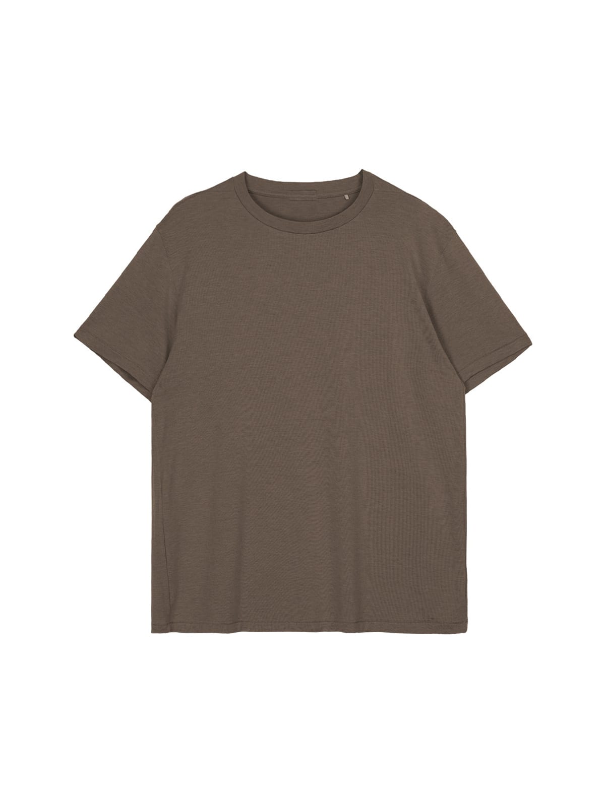 SIMPLE PROJECT Wool Blend Crewneck T Shirt in Brown