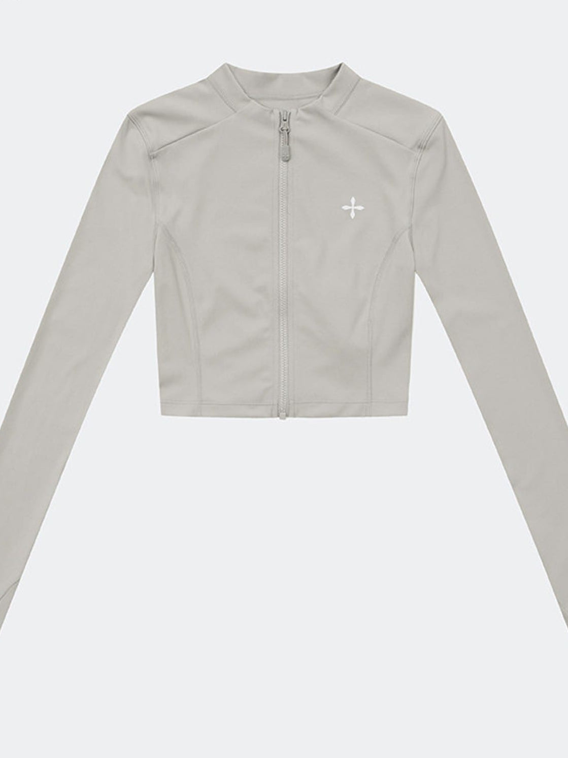 SMFK Zip Front Cropped Activewear Jacket in Gray