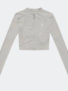 SMFK Zip Front Cropped Activewear Jacket in Gray
