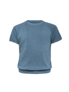 JCAESAR STUDIO Ribbed Ice Silk Raglan T Shirt in Blue