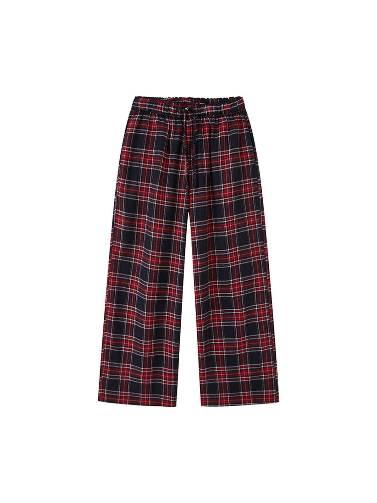 SweetChilling Plaid Cotton Lounge Pants in Red