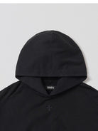 SMFK Meditation Cropped Cotton Hoodie in Black - Detail