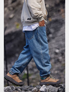 Soda Baggy Tapered Washed Jeans in Denim - On Model