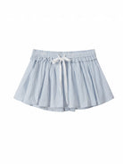 SweetChilling Ruffled Drawstring Mini Skirt in Blue
