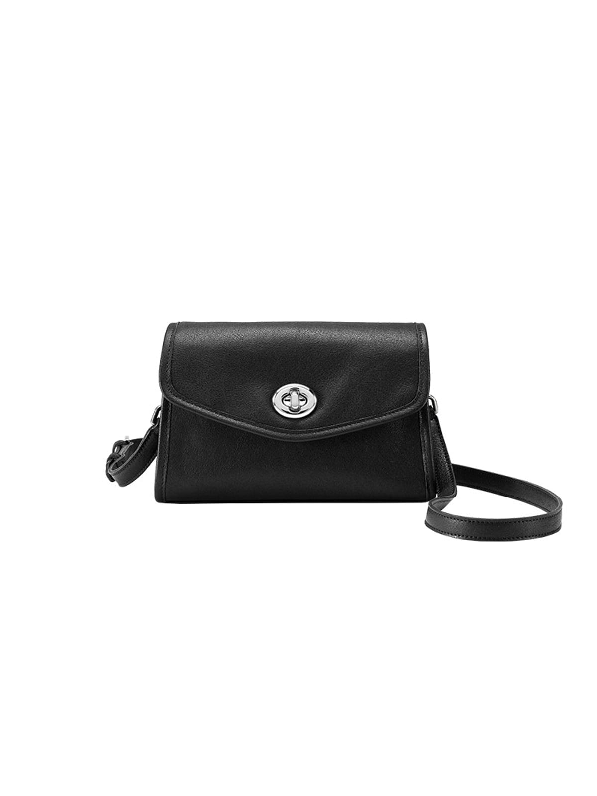 QIUZHEN Vintage Leather Envelope Crossbody in Black