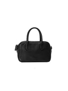 QIUZHEN Vegetable Tanned Leather Bowling Bag in Black
