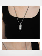 BLACKHEAD 316 Steel Pendant Necklace in Silver - On Female Model
