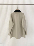 Venus Contrast Collar Cotton Barn Jacket in Beige