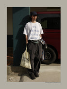 USAGE Heavyweight Graphic Cotton T Shirt in Heather Gray - On Male Model