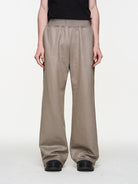 BLINDNOPLAN Metallic Logo Zip Hoodie Pants Set in Beige - On Model