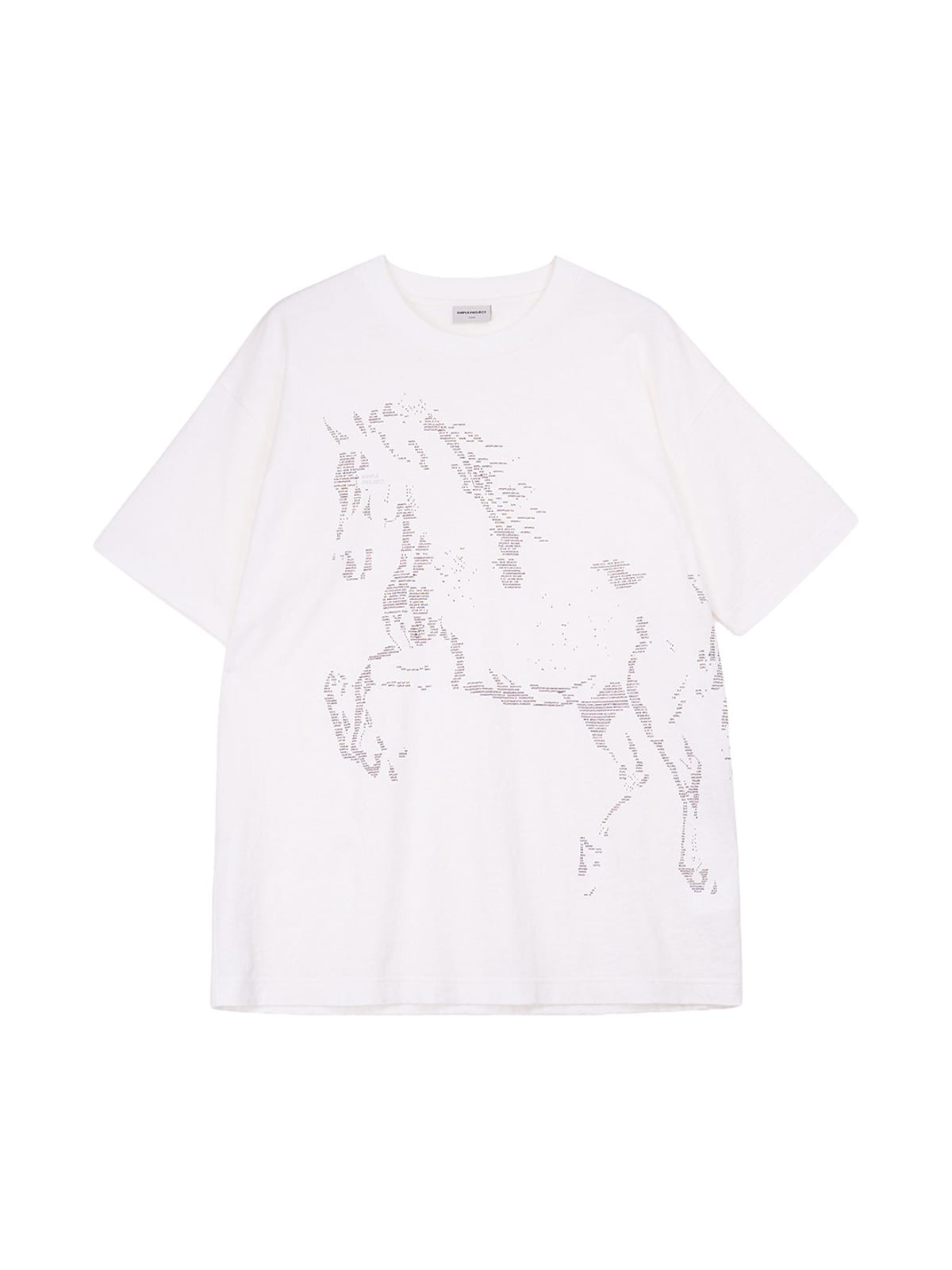 SIMPLE PROJECT Letter Horse Silhouette T Shirt in White