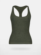 FaxCopyExpress Longline U Cut Racer Tank in Olive