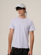 Retro 21 Liquid Ammonia Cotton T Shirt in Purple - On Male Model