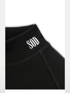 SOD Embroidered Mock Neck Top in Black - Detail